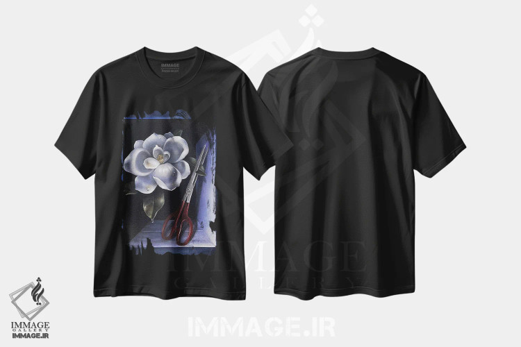 تیشرت مشکی طرح دار زمین، دکوراسیون جایگزین اثر فلورنسیا دگراف | immage.ir