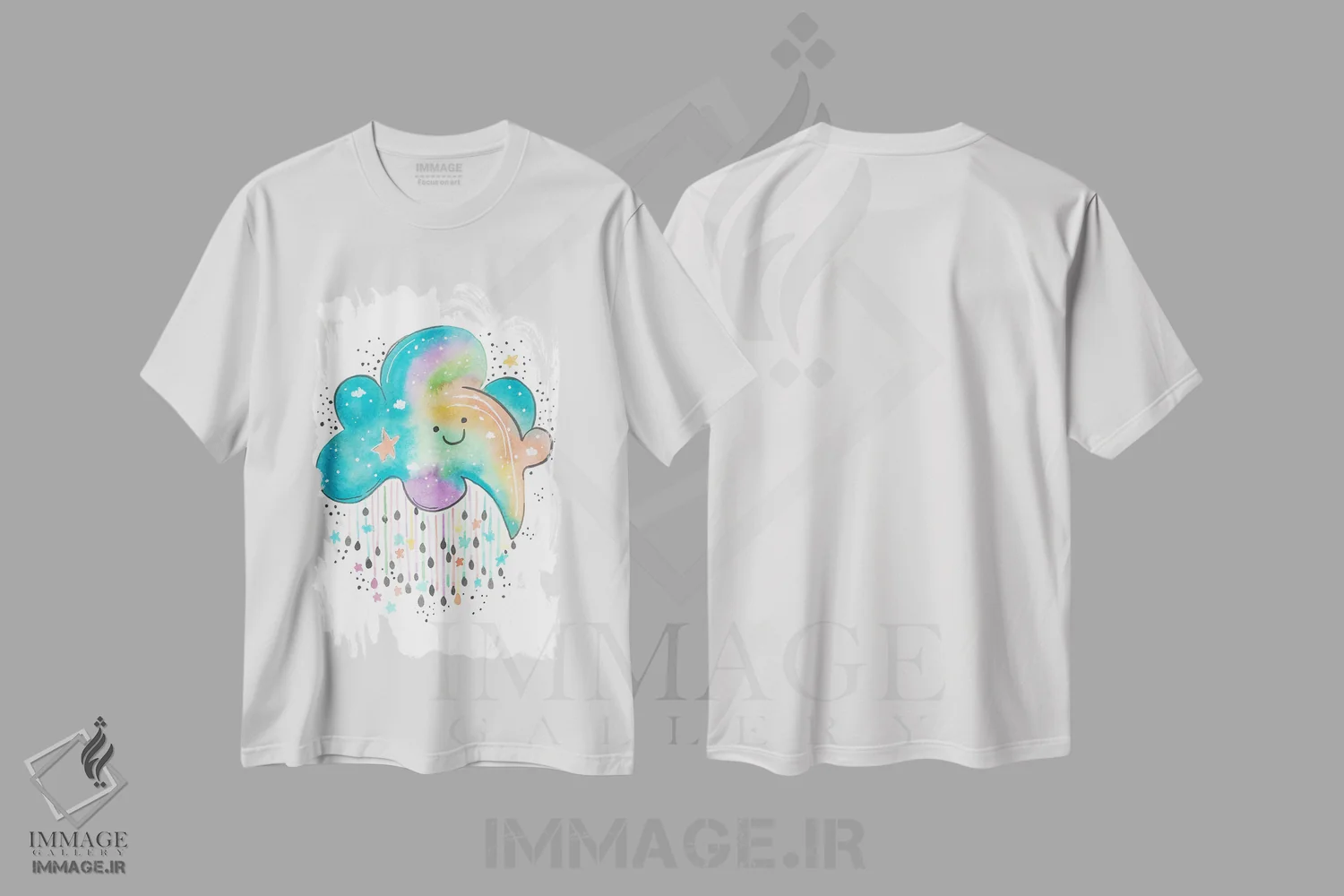 تیشرت سفید طرح دار لبخندی کوچک، تزئینی اثر اف ان کی دیزاینز | immage.ir