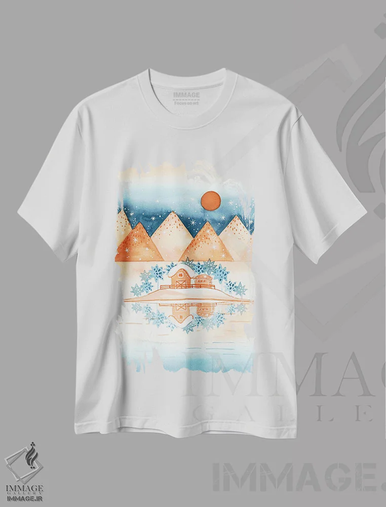 تیشرت سفید طرح دار بازتاب کریستالی، تزئینی اثر اف ان کی دیزاینز | immage.ir