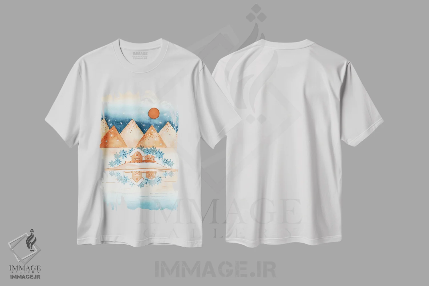 تیشرت سفید طرح دار بازتاب کریستالی، تزئینی اثر اف ان کی دیزاینز | immage.ir