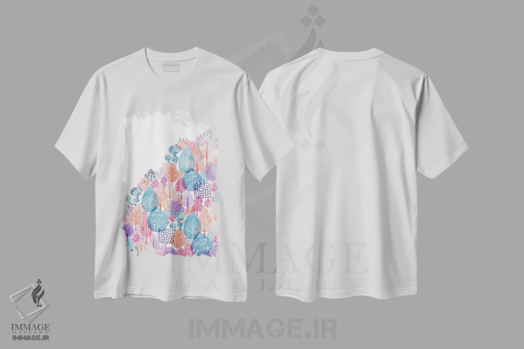 تیشرت سفید طرح دار نور عصرگاهی، تزئینی اثر اف ان کی دیزاینز | فروشگاه ایماژ