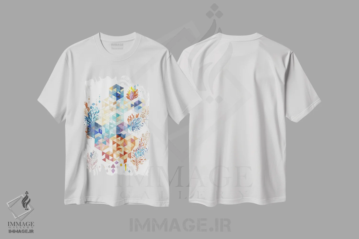 تیشرت سفید طرح دار هندسی، تزئینی اثر اف ان کی دیزاینز | immage.ir