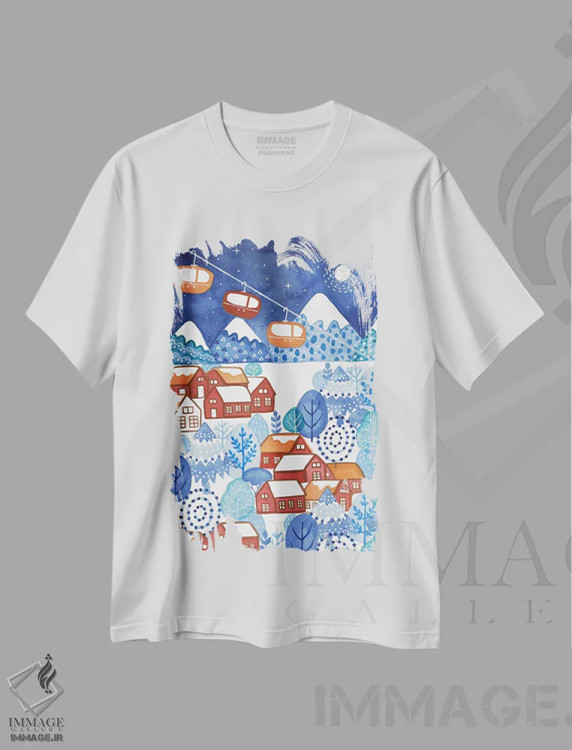 تیشرت سفید طرح دار فصل شاد، تزئینی اثر اف ان کی دیزاینز | immage.ir