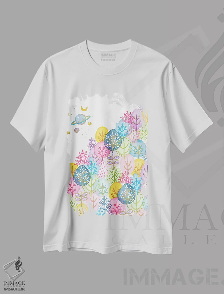 تیشرت سفید طرح دار ژوپیتر، تزئینی اثر اف ان کی دیزاینز | immage.ir