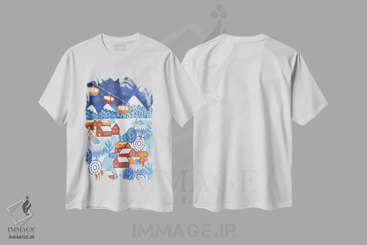تیشرت سفید طرح دار فصل شاد، تزئینی اثر اف ان کی دیزاینز | immage.ir