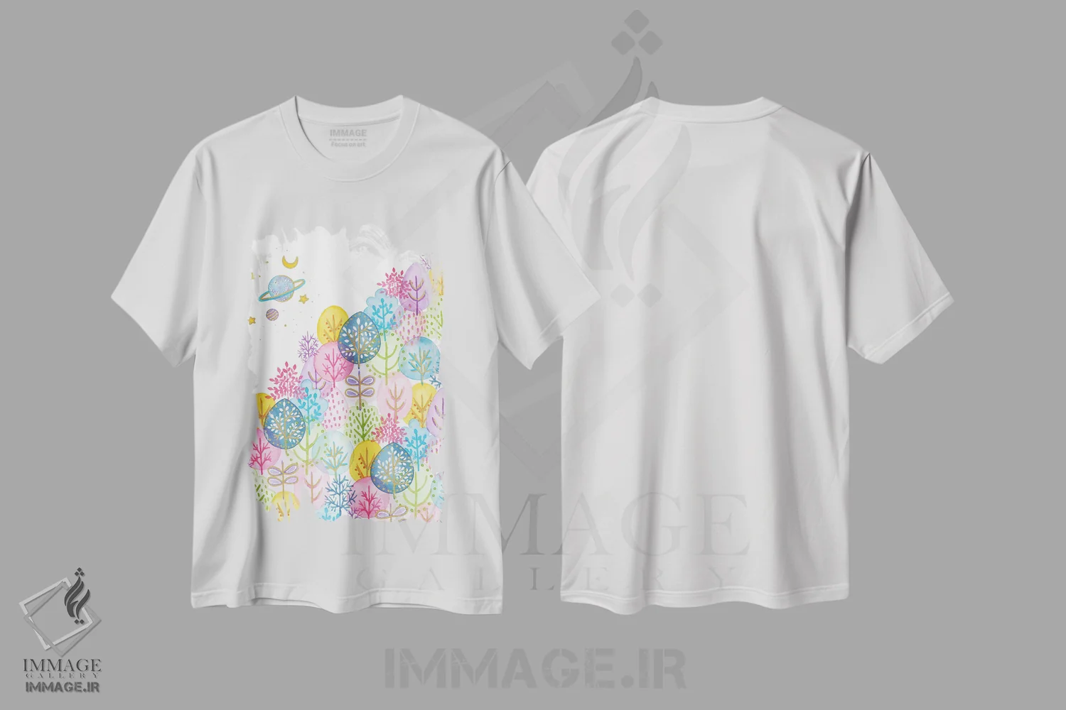 تیشرت سفید طرح دار ژوپیتر، تزئینی اثر اف ان کی دیزاینز | immage.ir