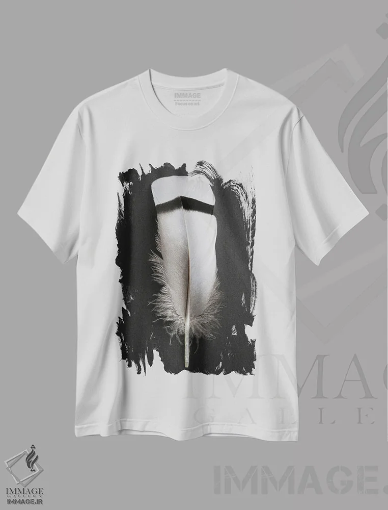 تیشرت سفید طرح دار پر غاز مصری، مدیوم اثر آلیسون فنل | immage.ir