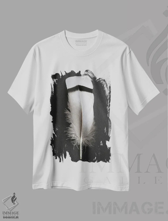 تیشرت سفید طرح دار پر غاز مصری، مدیوم اثر آلیسون فنل | immage.ir