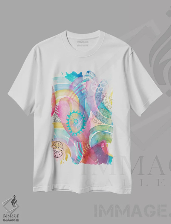 تیشرت سفید طرح دار شاد ۱ اثر فِیث ایوانز-سیلز | فروشگاه ایماژ