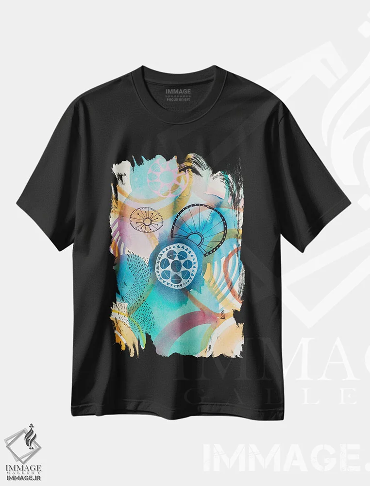 تیشرت مشکی طرح دار شاد ۴ اثر فِیث ایوانز-سیلز | فروشگاه ایماژ