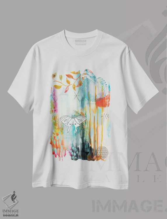 تیشرت سفید طرح دار پروانهٔ اسپایرو اثر فِیث ایوانز-سیلز | immage.ir