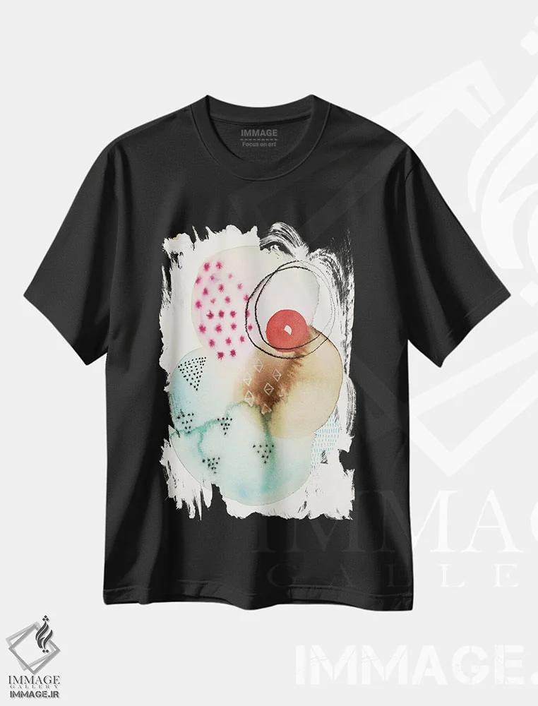 تیشرت مشکی طرح دار پاشش ۱ اثر فِیث ایوانز-سیلز | immage.ir