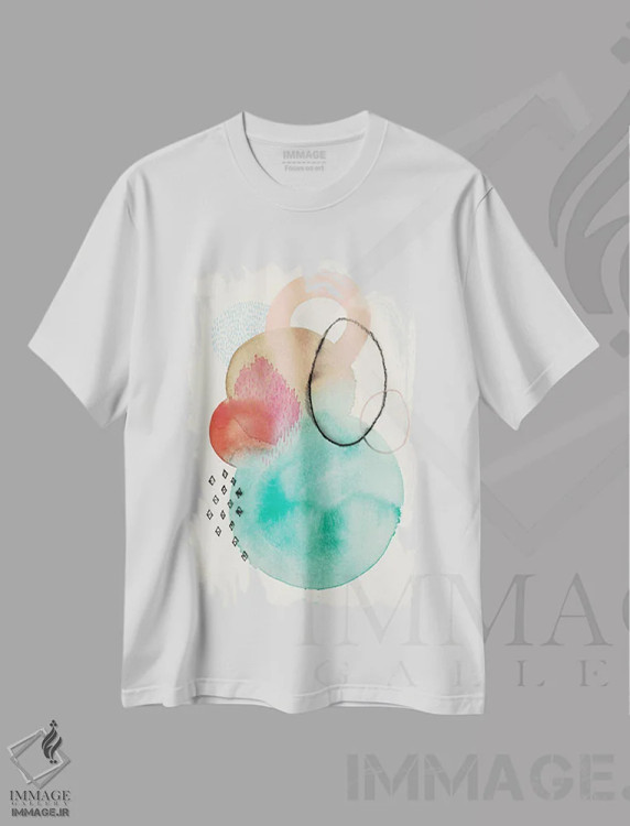 تیشرت سفید طرح دار پاشش ۲ اثر فِیث ایوانز-سیلز | immage.ir
