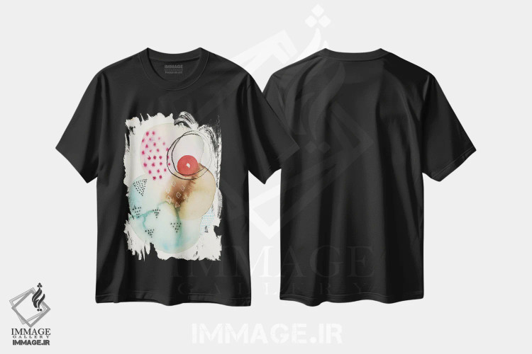 تیشرت مشکی طرح دار پاشش ۱ اثر فِیث ایوانز-سیلز | immage.ir