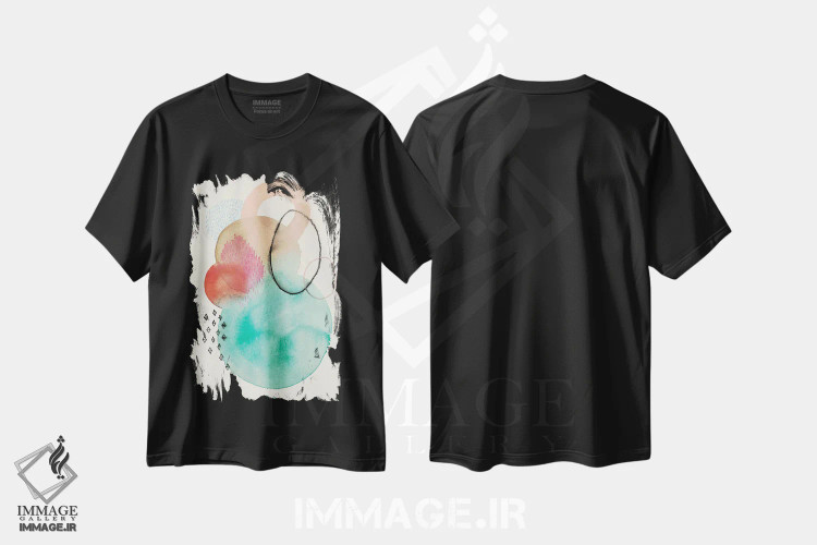 تیشرت مشکی طرح دار پاشش ۲ اثر فِیث ایوانز-سیلز | فروشگاه ایماژ