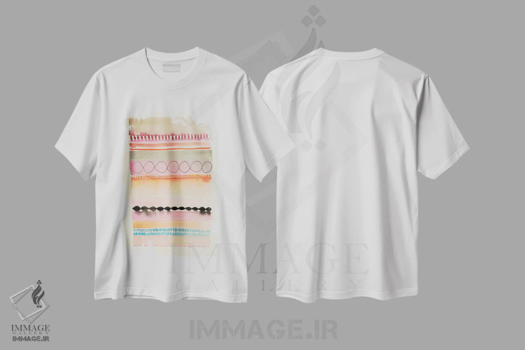 تیشرت سفید طرح دار مرز ۱، آبستره اثر فِیث ایوانز-سیلز | immage.ir