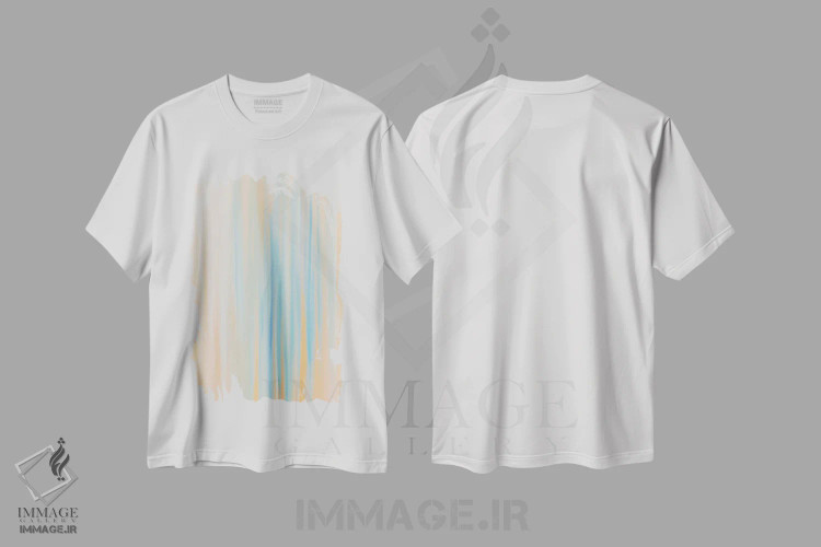 تیشرت سفید طرح دار تابستان نرم، آبستره اثر فایو بای فایو کالکتیو | immage.ir