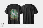 تیشرت مشکی طرح دار افسانه ای از گوزن های شمالی، دست نقاشی و طراحی دستی اثر فافا کورولوا | فروشگاه ایماژ