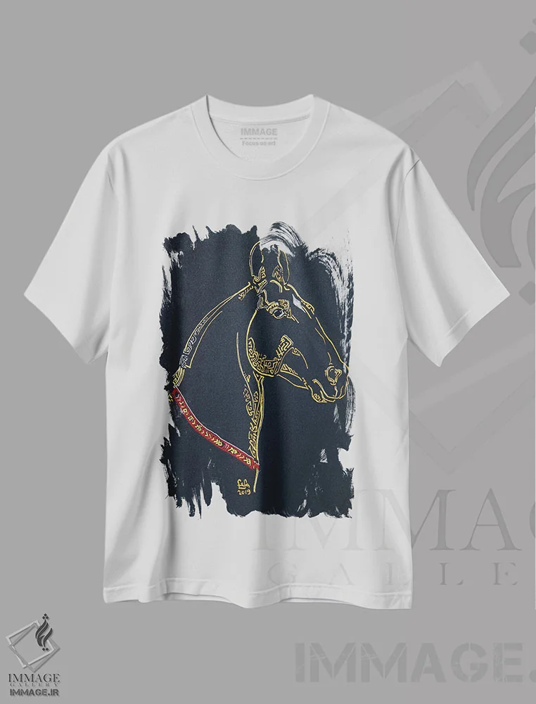 تیشرت سفید طرح دار پادویگ، تزئینی اثر فافا کورولوا | فروشگاه ایماژ
