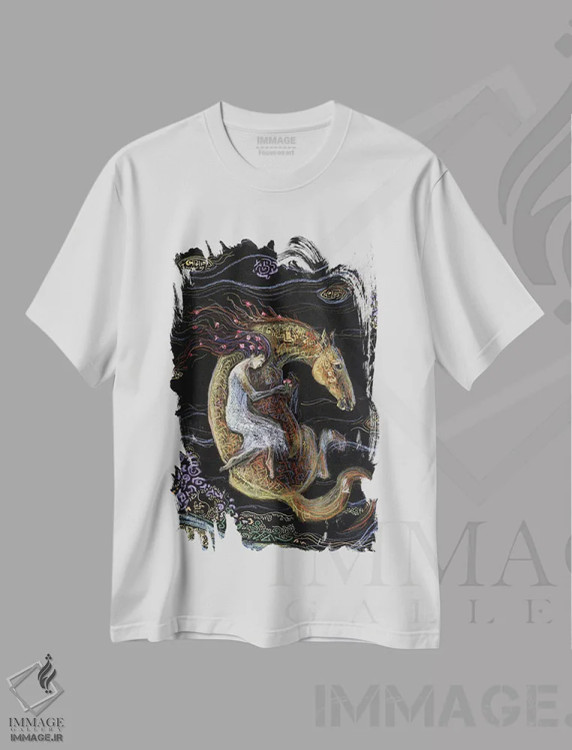 تیشرت سفید طرح دار با هم، دست نقاشی و طراحی دستی اثر فافا کورولوا | immage.ir