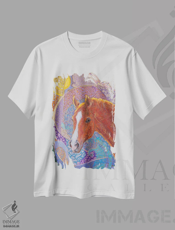 تیشرت سفید طرح دار طلوع زمستانی، تزئینی اثر فافا کورولوا | فروشگاه ایماژ