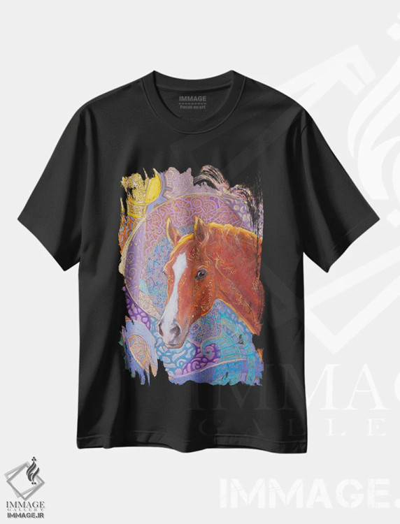 تیشرت مشکی طرح دار طلوع زمستانی، تزئینی اثر فافا کورولوا | immage.ir