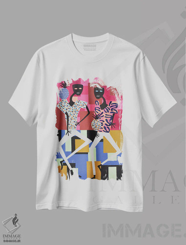 تیشرت سفید طرح دار مهمانی رقص آناناس ۴، مدیوم اثر فرانتیشک فلوریان | فروشگاه ایماژ