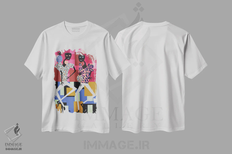 تیشرت سفید طرح دار مهمانی رقص آناناس ۴، مدیوم اثر فرانتیشک فلوریان | فروشگاه ایماژ