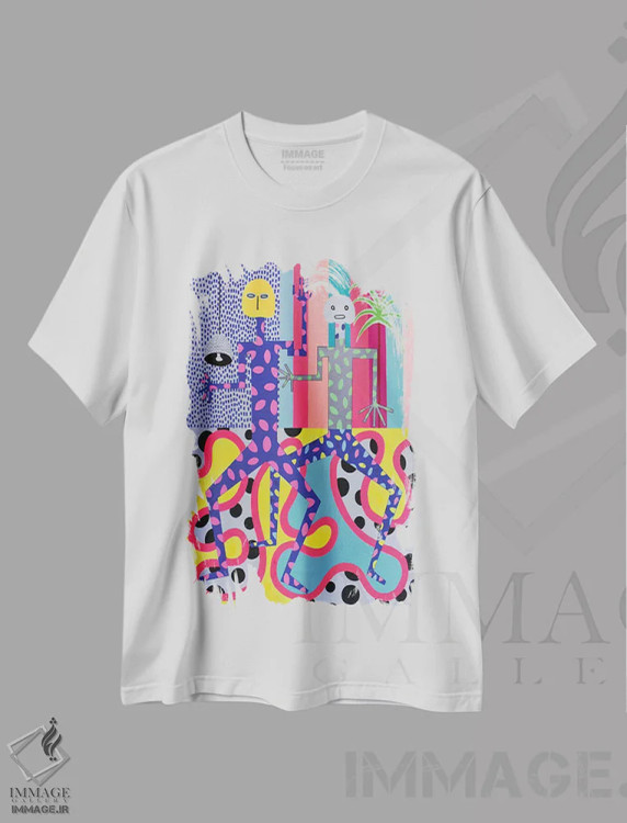 تیشرت سفید طرح دار شب وحشی بیرون ۶، مدیوم اثر فرانتیشک فلوریان | immage.ir
