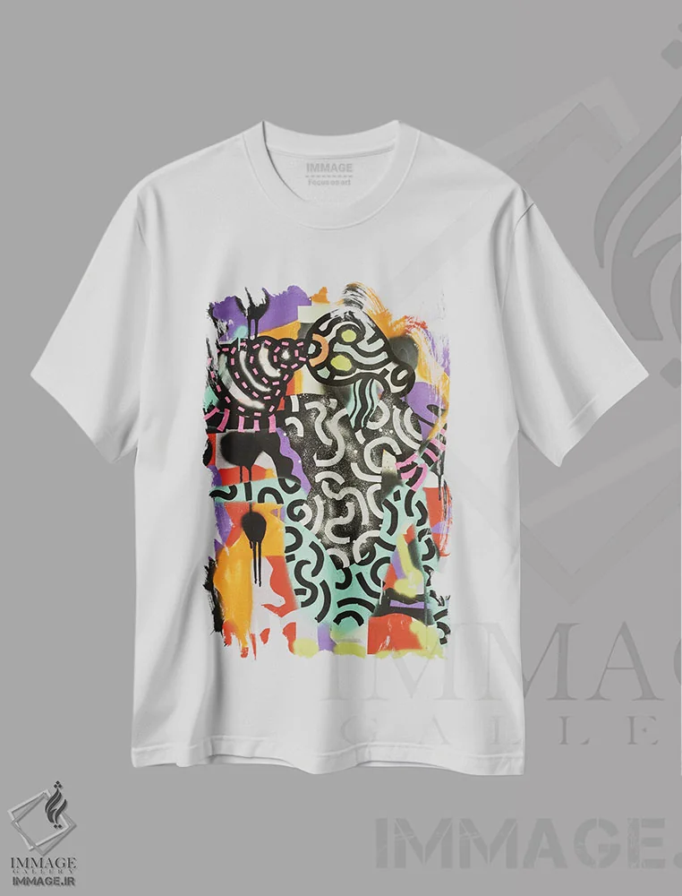 تیشرت سفید طرح دار کاغذ شماره ۴، هنر فاخر معاصر اثر فرانتیشک فلوریان | immage.ir