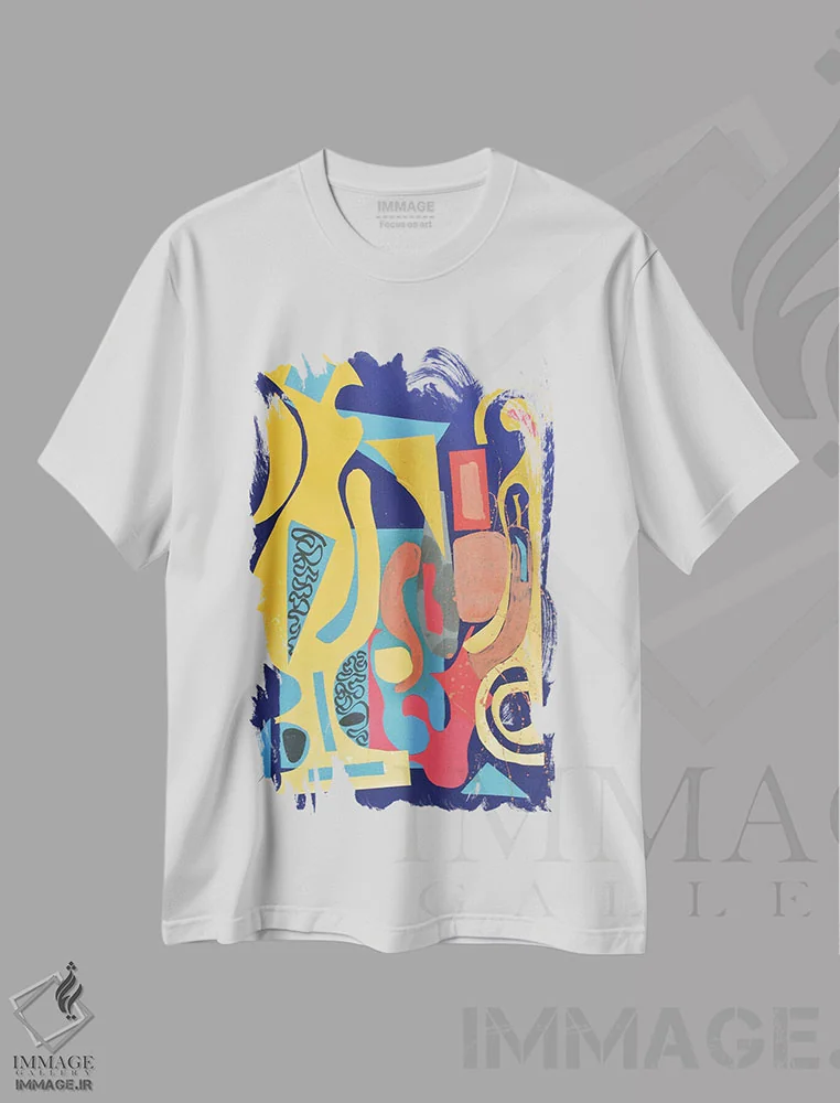 تیشرت سفید طرح دار کاغذ شماره ۹ اثر فرانتیشک فلوریان | فروشگاه ایماژ