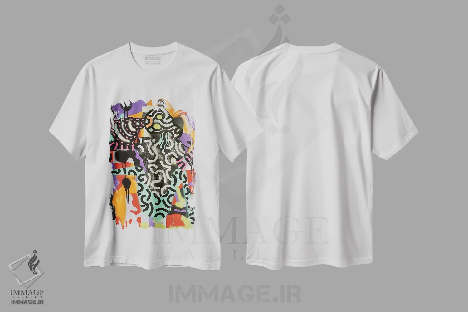 تیشرت سفید طرح دار کاغذ شماره ۴، هنر فاخر معاصر اثر فرانتیشک فلوریان | immage.ir