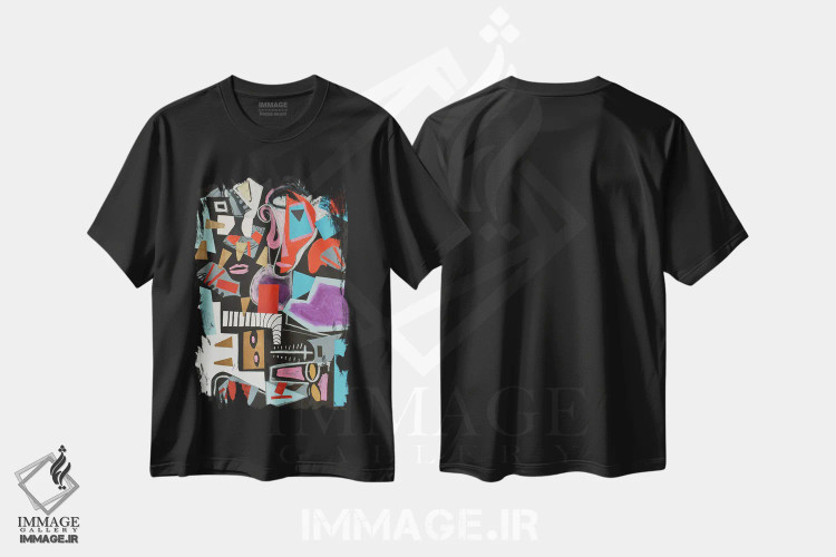 تیشرت مشکی طرح دار کاغذ شماره ۱۰ اثر فرانتیشک فلوریان | فروشگاه ایماژ