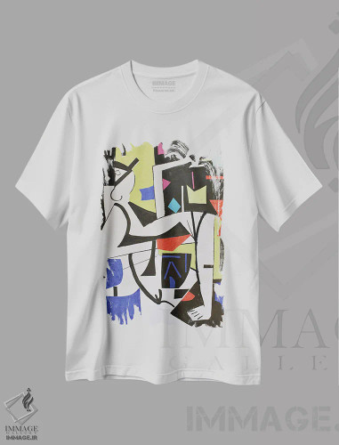 تیشرت سفید طرح دار کاغذ شماره ۱۱، هنر فاخر معاصر اثر فرانتیشک فلوریان | فروشگاه ایماژ