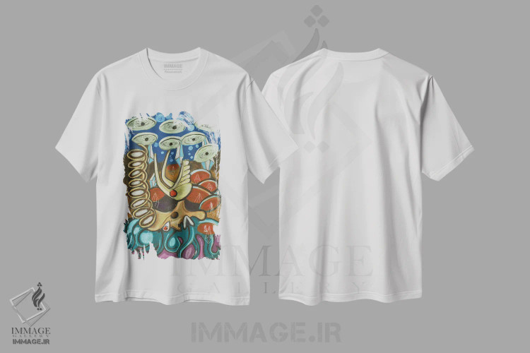 تیشرت سفید طرح دار کاغذ شماره ۱۲، هنر فاخر معاصر اثر فرانتیشک فلوریان | immage.ir