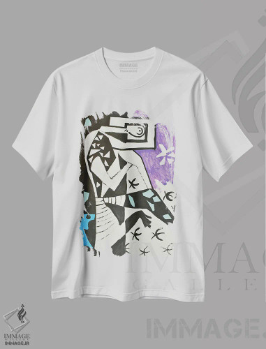 تیشرت سفید طرح دار کاغذ شماره ۱۴، هنر فاخر معاصر اثر فرانتیشک فلوریان | فروشگاه ایماژ