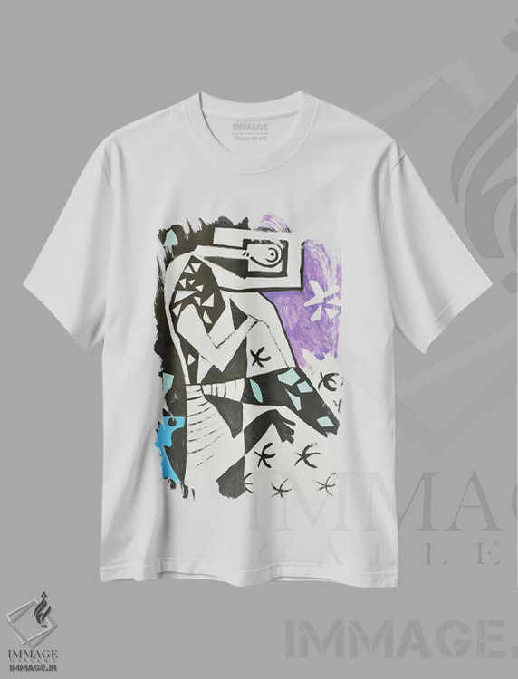 تیشرت سفید طرح دار کاغذ شماره ۱۴، هنر فاخر معاصر اثر فرانتیشک فلوریان | فروشگاه ایماژ