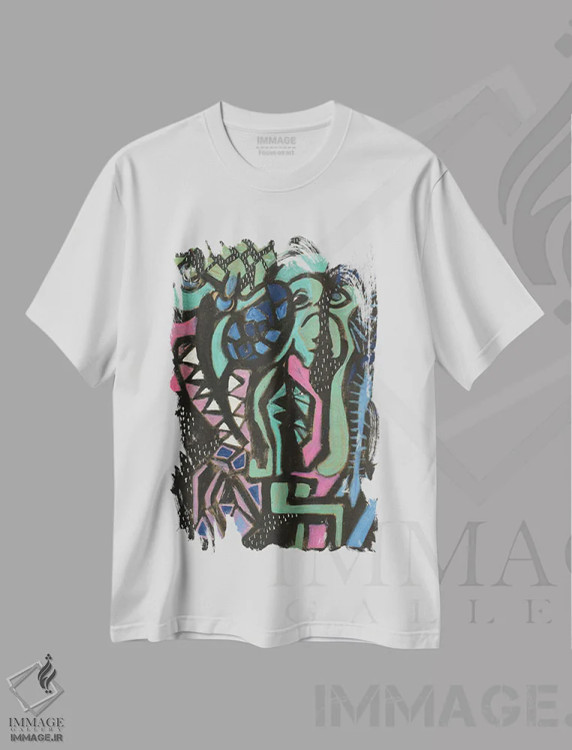 تیشرت سفید طرح دار کاغذ شماره ۱۵، هنر فاخر معاصر اثر فرانتیشک فلوریان | immage.ir