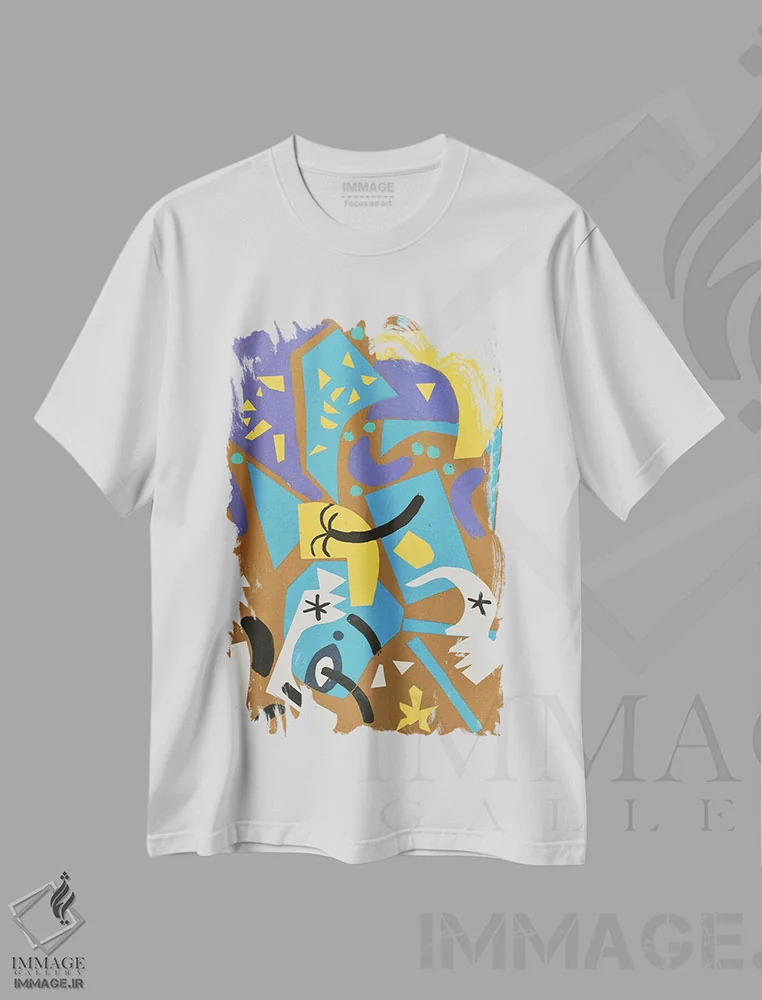 تیشرت سفید طرح دار کاغذ شماره ۱۸ اثر فرانتیشک فلوریان | فروشگاه ایماژ