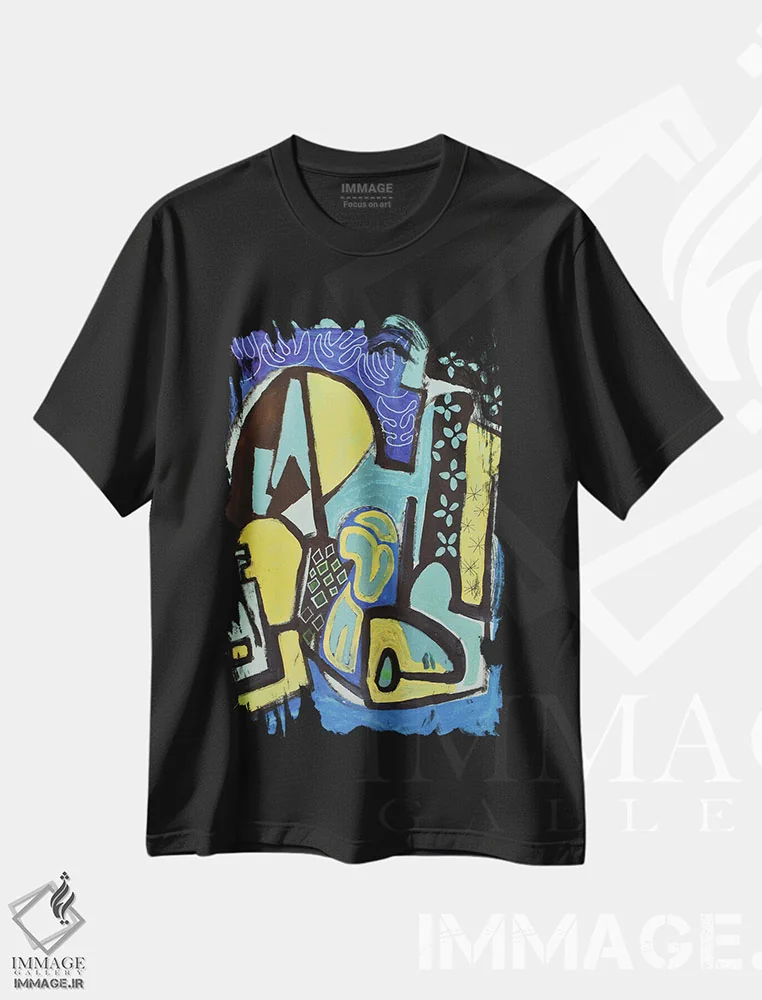 تیشرت مشکی طرح دار کاغذ شماره ۱۷ اثر فرانتیشک فلوریان | فروشگاه ایماژ