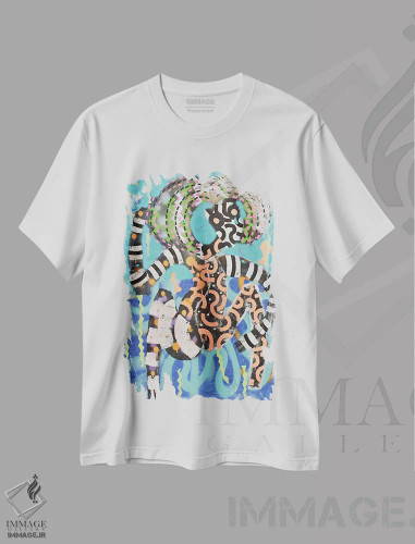 تیشرت سفید طرح دار کاغذ شماره ۱۶، هنر فاخر معاصر اثر فرانتیشک فلوریان | فروشگاه ایماژ