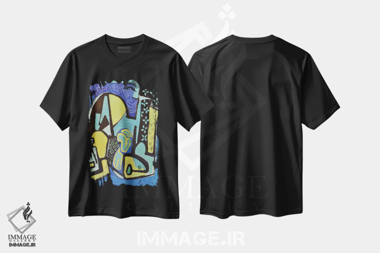 تیشرت مشکی طرح دار کاغذ شماره ۱۷ اثر فرانتیشک فلوریان | فروشگاه ایماژ