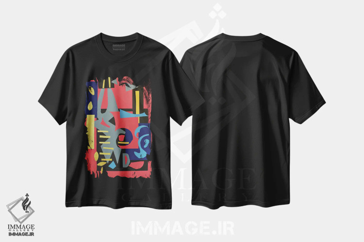 تیشرت مشکی طرح دار کاغذ شماره ۲۷ اثر فرانتیشک فلوریان | immage.ir