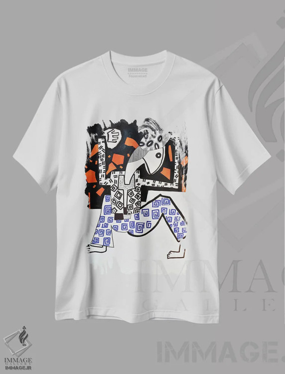 تیشرت سفید طرح دار کاغذ شماره ۲۹، هنر فاخر معاصر اثر فرانتیشک فلوریان | immage.ir