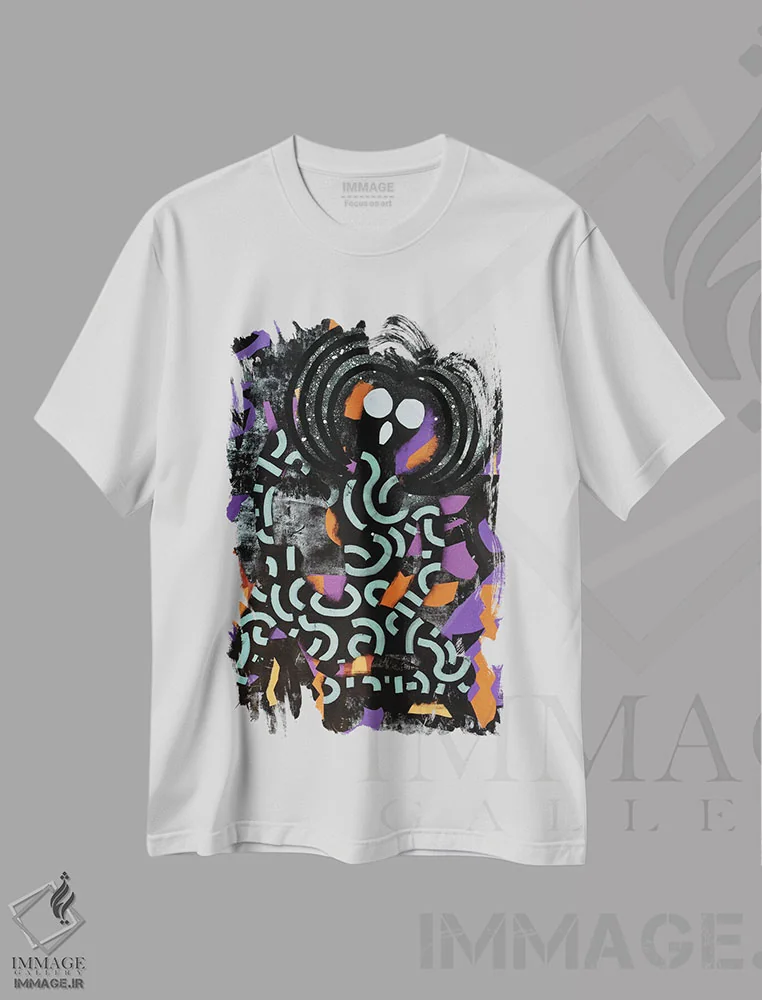 تیشرت سفید طرح دار کاغذ شماره ۳۰، هنر فاخر معاصر اثر فرانتیشک فلوریان | فروشگاه ایماژ