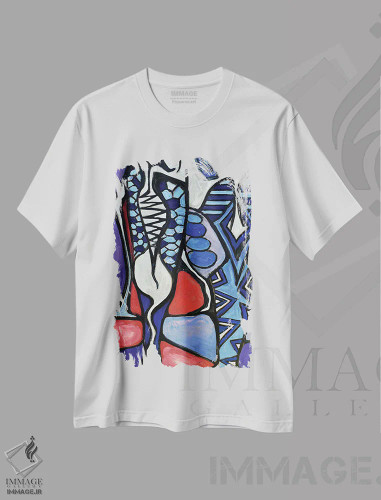 تیشرت سفید طرح دار کاغذ شماره ۳۴ اثر فرانتیشک فلوریان | فروشگاه ایماژ