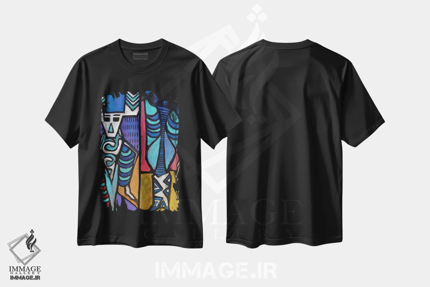 تیشرت مشکی طرح دار کاغذ شماره ۳۵ اثر فرانتیشک فلوریان | فروشگاه ایماژ