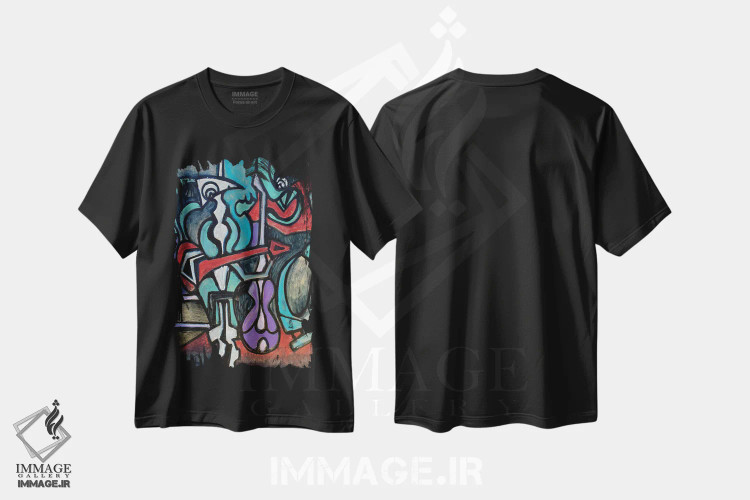 تیشرت مشکی طرح دار کاغذ شماره ۳۳ اثر فرانتیشک فلوریان | فروشگاه ایماژ