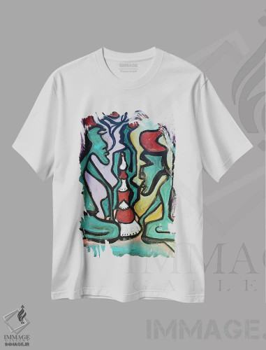تیشرت سفید طرح دار کاغذ شماره ۳۹ اثر فرانتیشک فلوریان | فروشگاه ایماژ
