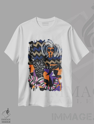 تیشرت سفید طرح دار کاغذ شماره ۵۲، هنر فاخر معاصر اثر فرانتیشک فلوریان | فروشگاه ایماژ